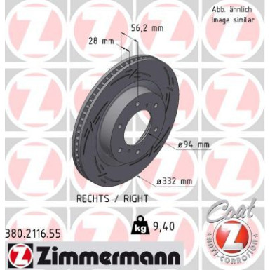 Zimmermann | Bremsscheibe | 380.2116.55