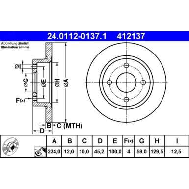 ATE | Bremsscheibe | 24.0112-0137.1