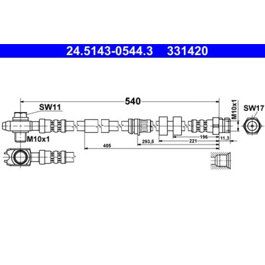 ATE | Bremsschlauch | 24.5143-0544.3