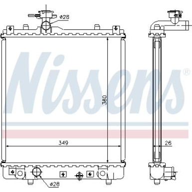 Nissens | Kühler, Motorkühlung | 63014A