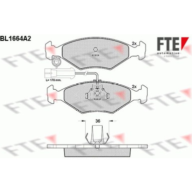 FTE | Bremsbelagsatz, Scheibenbremse | 9010276