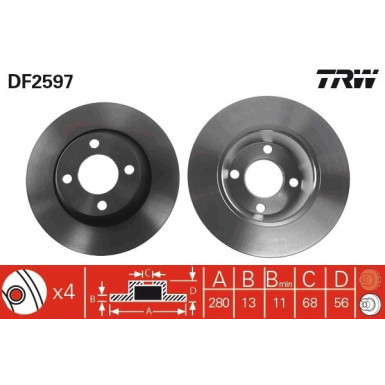 TRW | Bremsscheibe | DF2597