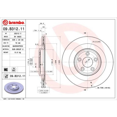 Brembo | Bremsscheibe | 09.B312.11