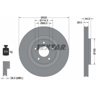 Textar | Bremsscheibe | 92283503