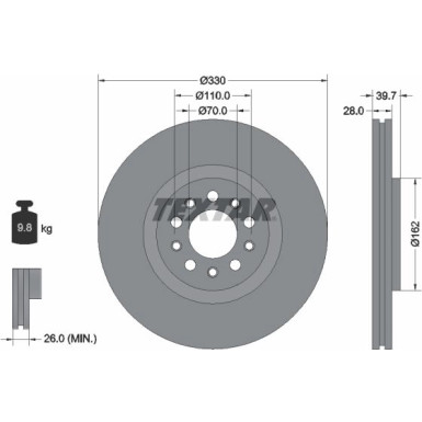 Textar | Bremsscheibe | 92220903