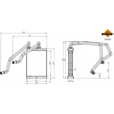 NRF | Wärmetauscher, Innenraumheizung | 54436