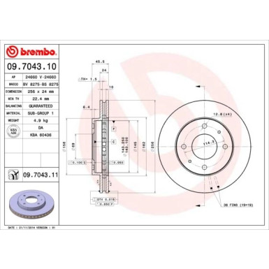 Brembo | Bremsscheibe | 09.7043.11