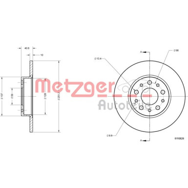 Metzger | Bremsscheibe | 6110828