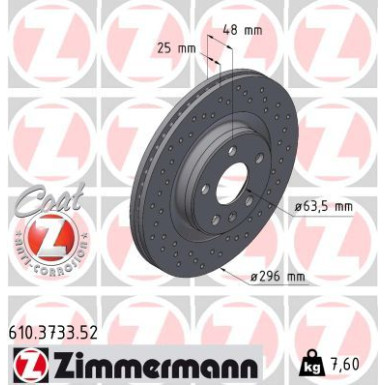 Zimmermann | Bremsscheibe | 610.3733.52