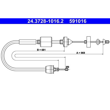 ATE | Seilzug, Kupplungsbetätigung | 24.3728-1016.2