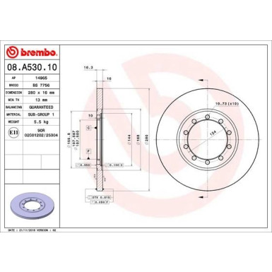 Brembo | Bremsscheibe | 08.A530.10