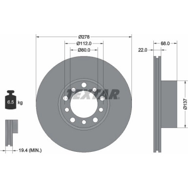 Textar | Bremsscheibe | 92020400