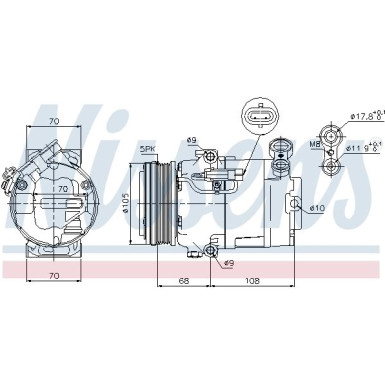 Nissens | Kompressor, Klimaanlage | 89050