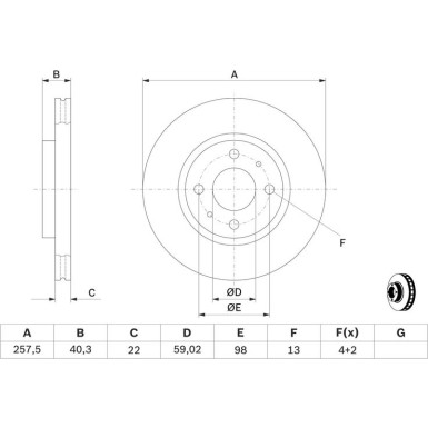 BOSCH | Bremsscheibe | 0 986 479 B43