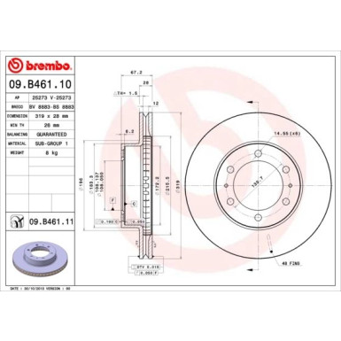 Brembo | Bremsscheibe | 09.B461.11