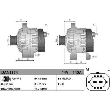 Denso | Generator | DAN1334