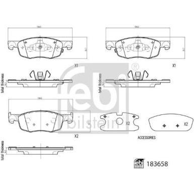 FEBI BILSTEIN 183658 Bremsbeläge