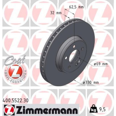 Zimmermann | Bremsscheibe | 400.5522.30