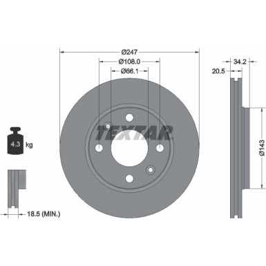 Textar | Bremsscheibe | 92043103