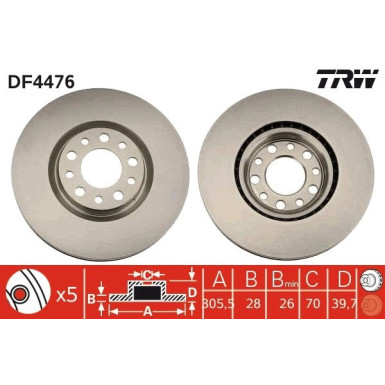 TRW | Bremsscheibe | DF4476