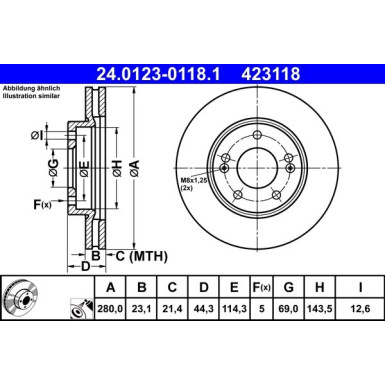 ATE | Bremsscheibe | 24.0123-0118.1