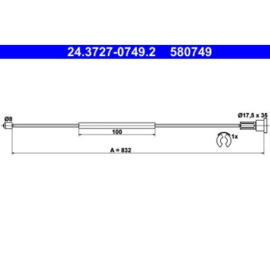 ATE | Seilzug, Feststellbremse | 24.3727-0749.2