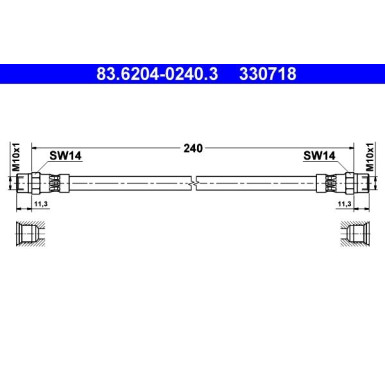 ATE | Bremsschlauch | 83.6204-0240.3