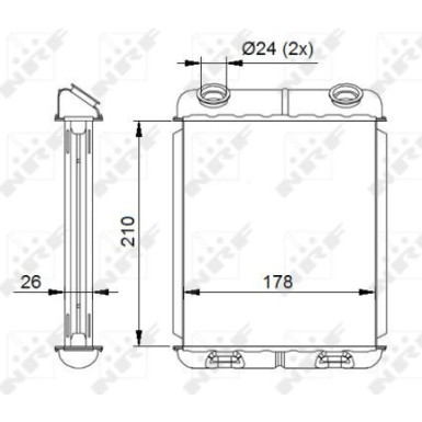 NRF | Wärmetauscher, Innenraumheizung | 53669