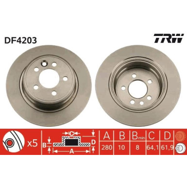 TRW | Bremsscheibe | DF4203