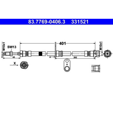 ATE | Bremsschlauch | 83.7769-0406.3