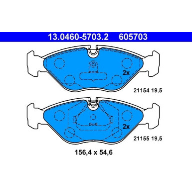 ATE | Bremsbelagsatz, Scheibenbremse | 13.0460-5703.2