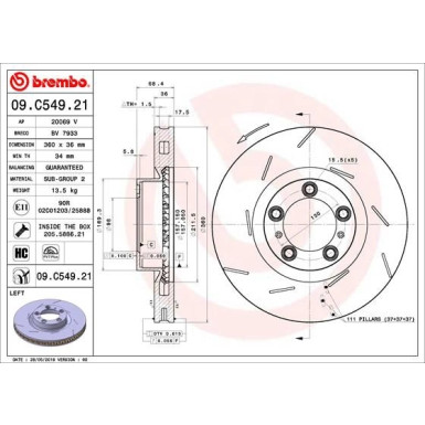 Brembo | Bremsscheibe | 09.C549.21