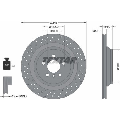 Textar | Bremsscheibe | 92283703