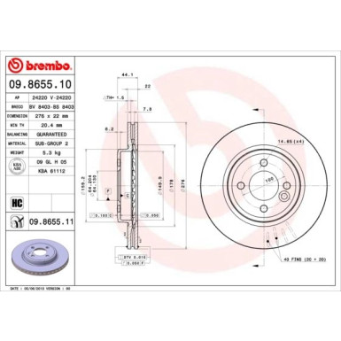 Brembo | Bremsscheibe | 09.8655.11