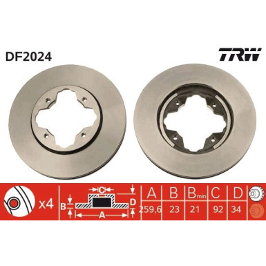 TRW | Bremsscheibe | DF2024