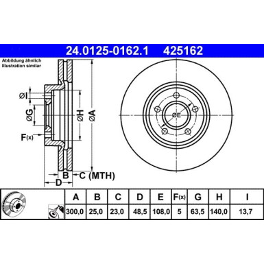 ATE | Bremsscheibe | 24.0125-0162.1