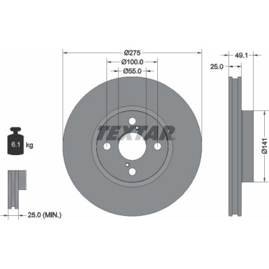 Textar | Bremsscheibe | 92126003