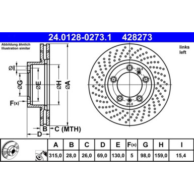 ATE | Bremsscheibe | 24.0128-0273.1