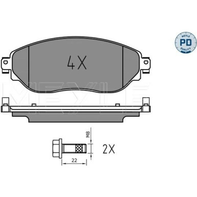 Meyle | Bremsbelagsatz, Scheibenbremse | 025 220 8718/PD