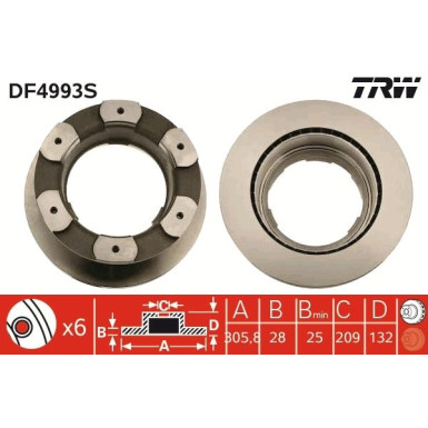 TRW | Bremsscheibe | DF4993S