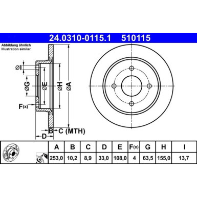 ATE | Bremsscheibe | 24.0310-0115.1