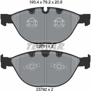 Textar | Bremsbelagsatz, Scheibenbremse | 2379101