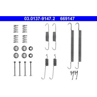 ATE | Zubehörsatz, Bremsbacken | 03.0137-9147.2
