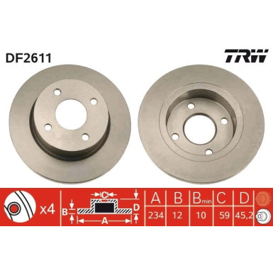 TRW | Bremsscheibe | DF2611