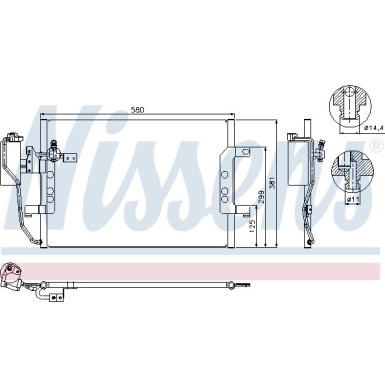 Nissens | Kondensator, Klimaanlage | 94588