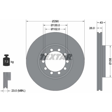 Textar | Bremsscheibe | 93117500