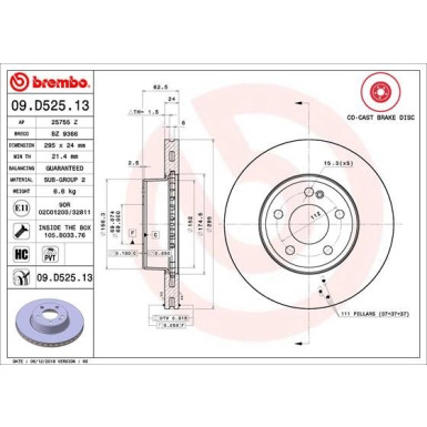 Brembo | Bremsscheibe | 09.D525.13