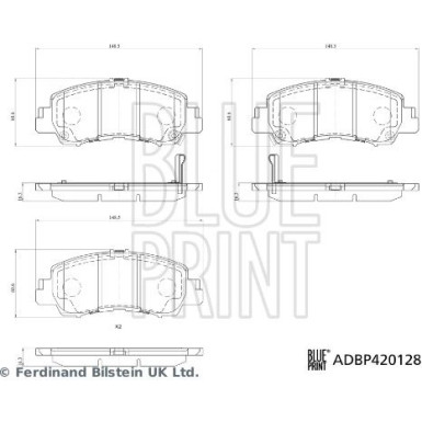 Blue Print | Bremsbelagsatz, Scheibenbremse | ADBP420128