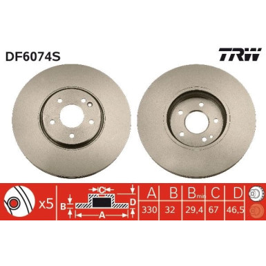 TRW | Bremsscheibe | DF6074S