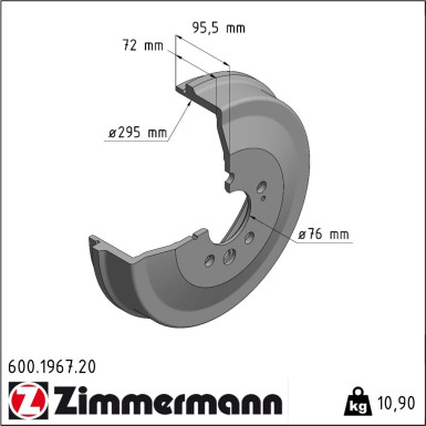 Zimmermann | Bremstrommel | 600.1967.20